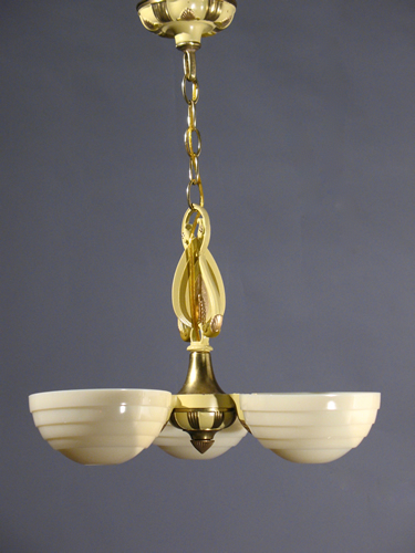 3-Light Art Deco Chandelier